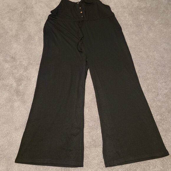 💎Any 2 for $18💎 NWOT Black Casual Jumpsuit wide leg, spaghetti strap romper - Picture 2 of 5